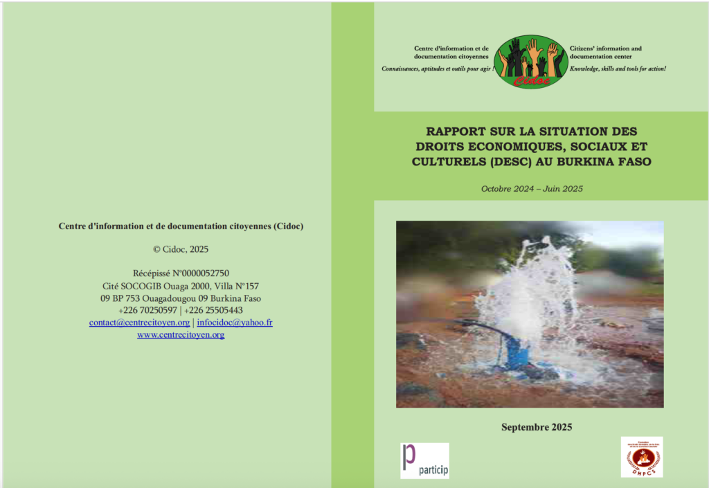 Rapport N° 3 sur les DESC au Burkina Faso